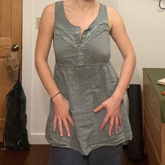 Vintage aqua sheer doll tank top - Picture 2 of 6